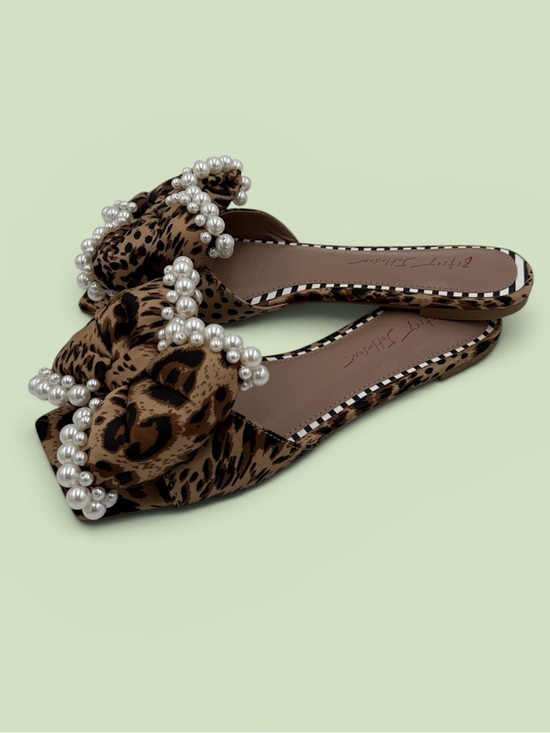 Betsey Johnson Shoes - NWOT Betsey Johnson Leopard Print Pearl-Embellished Slide Flats